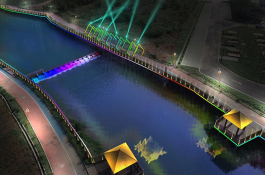 攀岩旅游小镇综合整治沿岸灯光亮化工程为南宁夜景添魅力