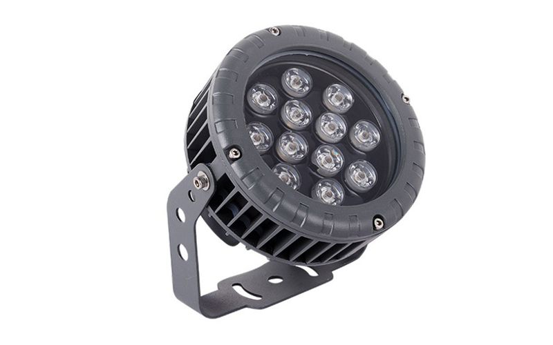 12W户外全彩车轮款投光灯插地草坪灯