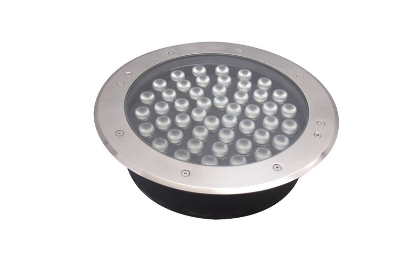 304不锈钢圆形藏地灯RGB全彩景观射灯48W户外广场LED地埋灯