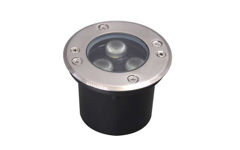 不锈钢圆形藏地灯七彩景观射灯3W户外广场LED地埋灯