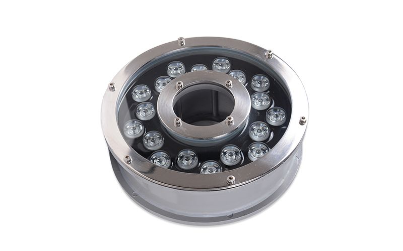 LED涌泉灯18W不锈钢广场音乐喷泉灯七彩变色水底灯中孔水下射灯