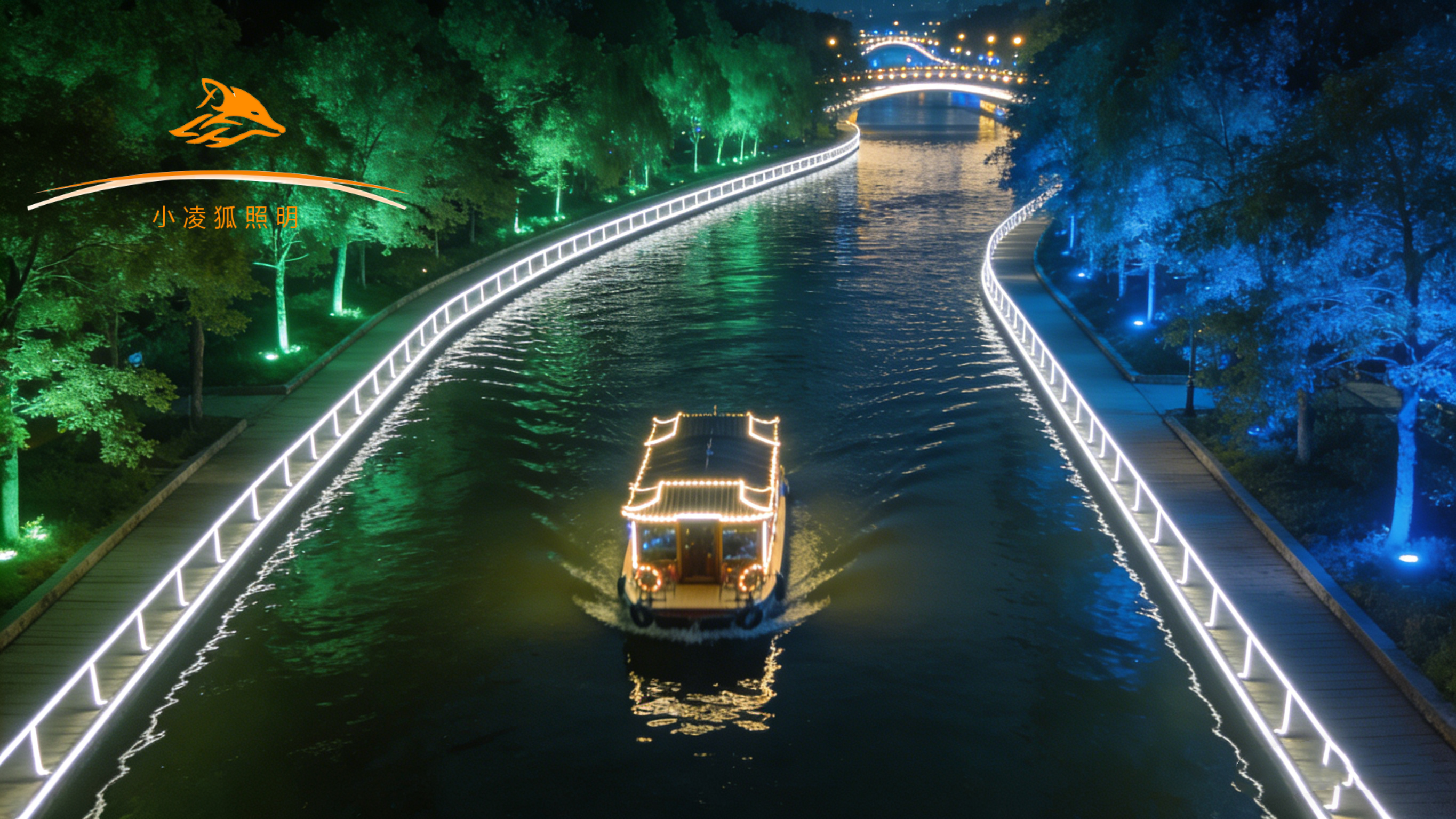 九凌光电PC款线条灯，装扮公园夜景打造休闲娱乐好去处