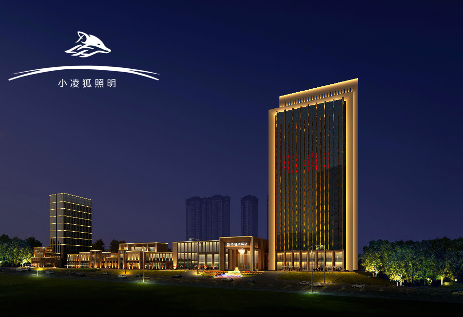 九凌光电PC款线条灯，勾勒写字楼轮廓打造高端商务夜景