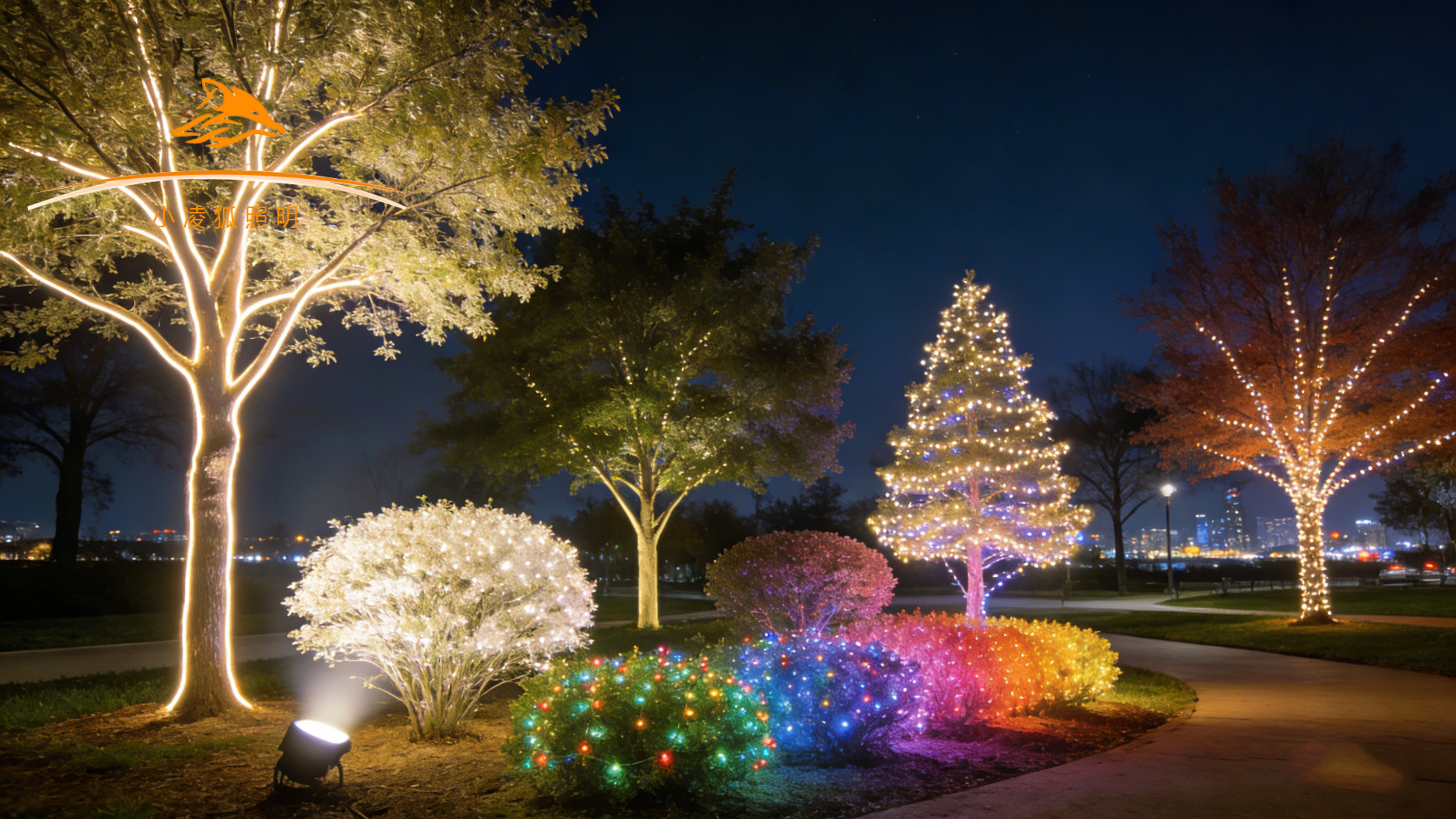 小凌狐照明亮化效果图+公园景观，点亮城市休闲夜间秘境
