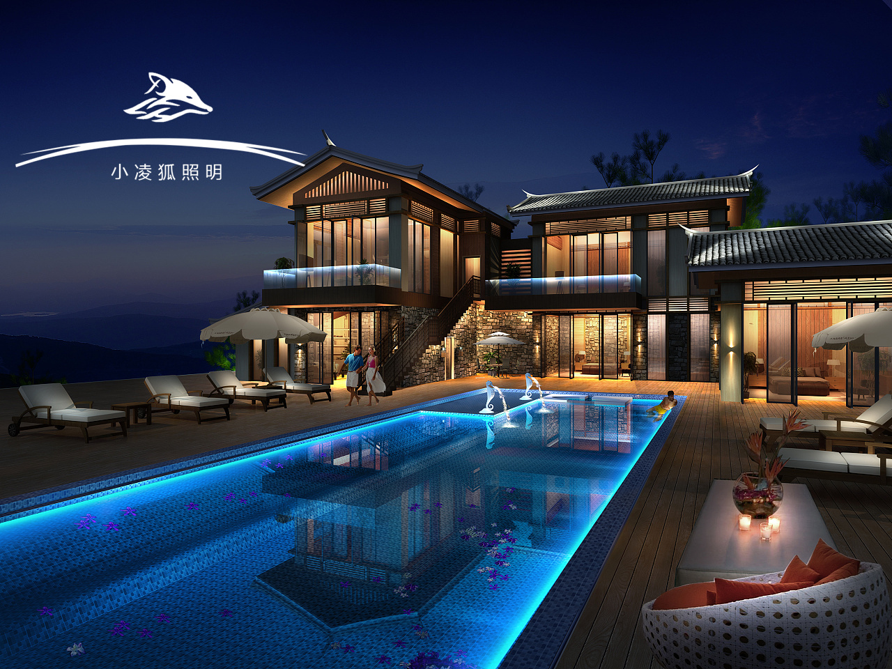 小凌狐照明户外亮化灯具厂家 壁灯丰富建筑与景观装饰层次