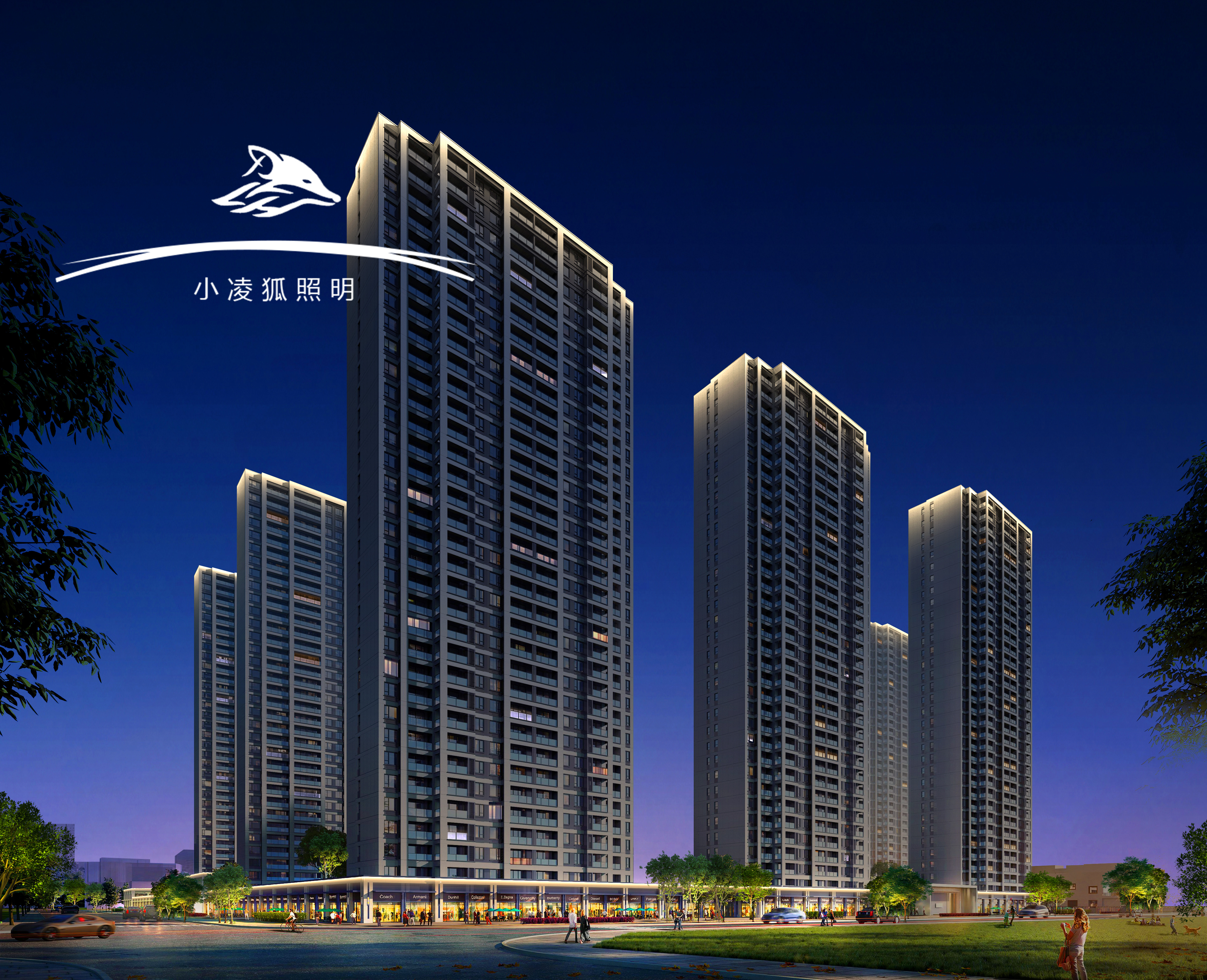 小凌狐照明户外亮化灯具厂家投光灯，守护小区户外，打造温馨安全居住环境